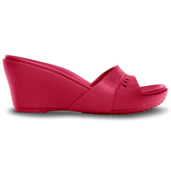 CROCS Berry Pink Kadee Open-Toe Wedges